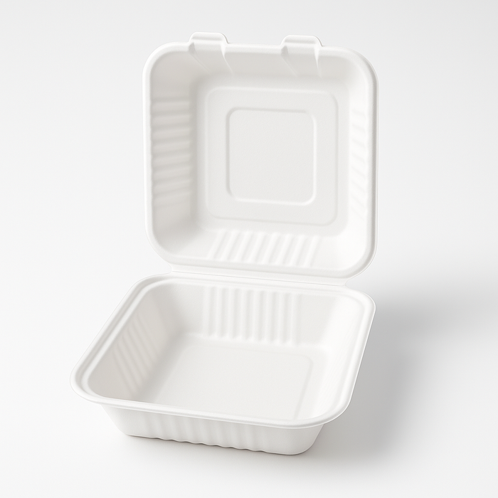 Single-compartment sugarcane menubox 20.6×20.5 cm